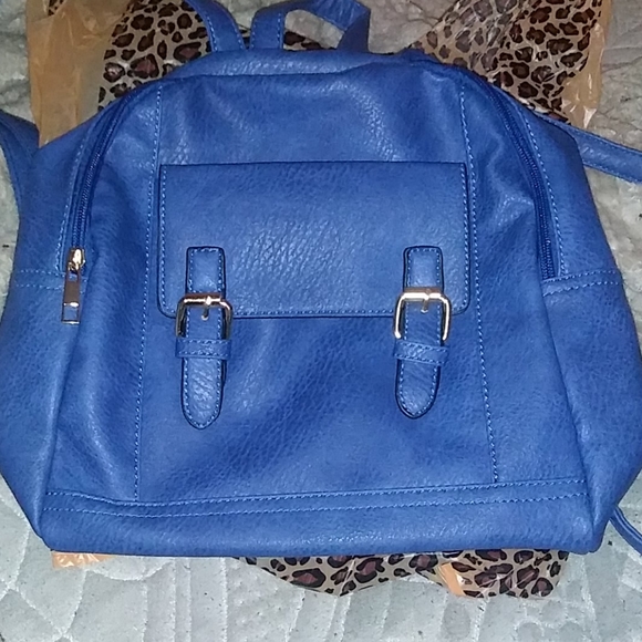 Handbags - Nwt backpack purse! Blue soft fake leather